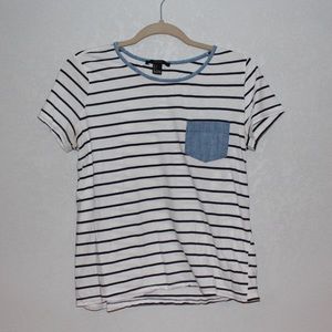 Forever 21 Striped Shirt with Chambray Pocket